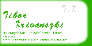 tibor krivanszki business card